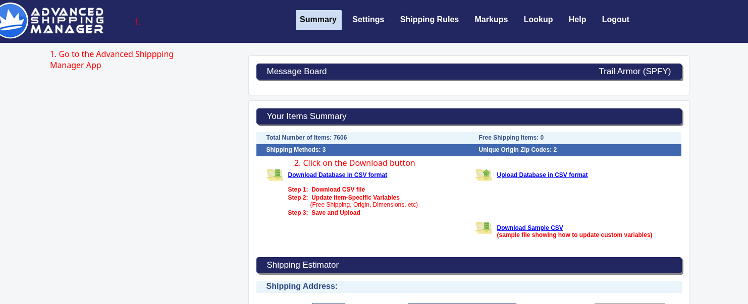 goodChatBot admin dashboard screenshot