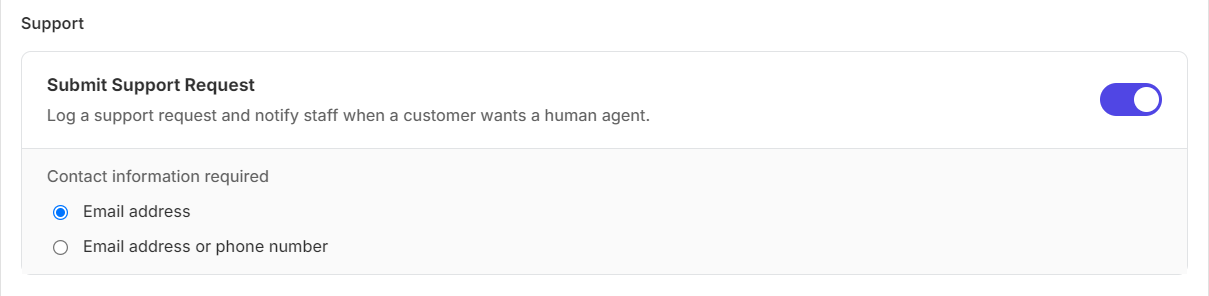 goodChatBot admin dashboard screenshot