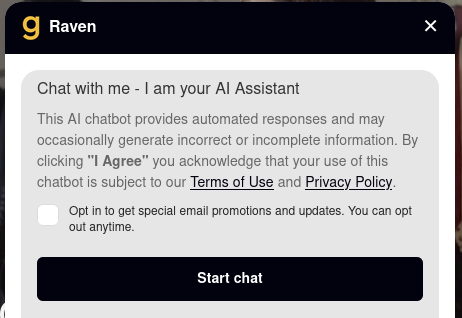 goodChatBot admin dashboard screenshot